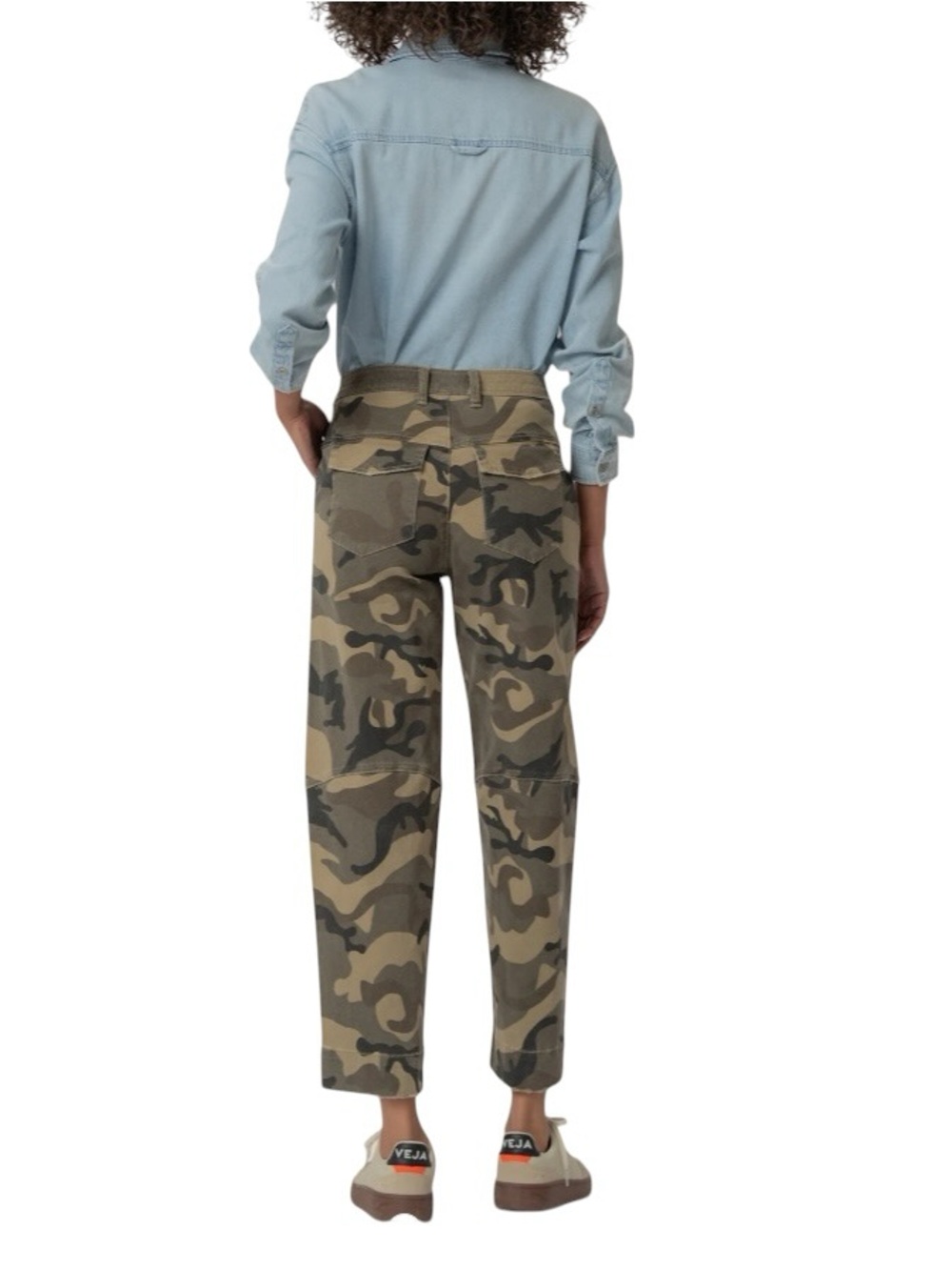 KUT From The Kloth Ashton High Rise Barrel Leg, Olive Camo, Size 14 - Picture 3 of 15